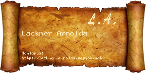 Lackner Arnolda névjegykártya